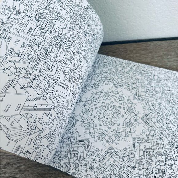 Fantastic Cities Adult Coloring Book - Picture 4 of 9